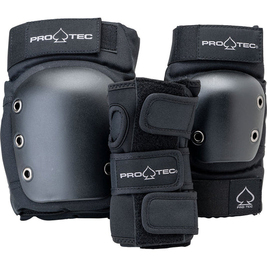 Street Open Back Pads 3-Pack Junior - Black